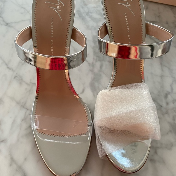 Giuseppe Zanotti - Silver and PVC Heeled Sandals - Size 41 - Picture 3 of 6